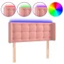 Pink velvet headboard with LED 103x16x78/88 cm by , Headboards and footboards - Ref: Foro24-3123711, Price: 68,69 €, Discount: %