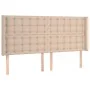 Headboard with LED cappuccino synthetic leather 163x16x118/128cm by , Headboards and footboards - Ref: Foro24-3124149, Price:...
