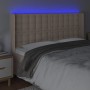 Kopfteil mit LED-Cappuccino-Kunstleder 163x16x118/128cm von , Kopf- und Fußteile - Ref: Foro24-3124149, Preis: 136,97 €, Raba...