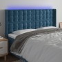 LED-Kopfteil aus dunkelblauem Samt, 163 x 16 x 118/128 cm von , Kopf- und Fußteile - Ref: Foro24-3124540, Preis: 150,78 €, Ra...