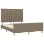 Bed frame with headboard in taupe gray fabric 140x200 cm by , Beds and slatted bases - Ref: Foro24-3125385, Price: 217,27 €, ...