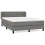 Box spring bed with dark gray fabric mattress 140x190 cm by , Beds and slatted bases - Ref: Foro24-3126558, Price: 493,21 €, ...
