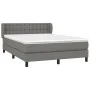 Box spring bed with dark gray fabric mattress 140x190 cm by , Beds and slatted bases - Ref: Foro24-3126558, Price: 493,21 €, ...