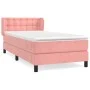 Cama box spring con colchón terciopelo rosa 90x200 cm de , Camas y somieres - Ref: Foro24-3127714, Precio: 298,36 €, Descuent...