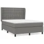 Box spring bed with dark gray fabric mattress 140x200 cm by , Beds and slatted bases - Ref: Foro24-3128286, Price: 509,20 €, ...