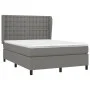 Box spring bed with dark gray fabric mattress 140x200 cm by , Beds and slatted bases - Ref: Foro24-3128286, Price: 509,20 €, ...