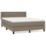 Box spring bed with taupe gray fabric mattress 140x200 cm by , Beds and slatted bases - Ref: Foro24-3130037, Price: 446,16 €,...