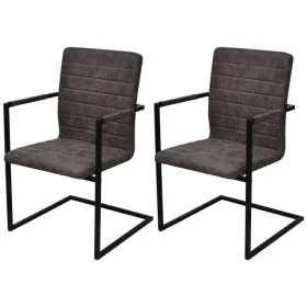 Cantilever dining chairs 2 units brown synthetic leather by vidaXL, dining chairs - Ref: Foro24-242284, Price: 180,11 €, Disc...