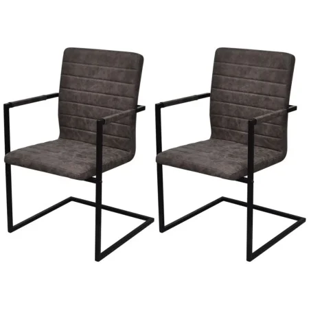 Cantilever dining chairs 2 units brown synthetic leather by vidaXL, dining chairs - Ref: Foro24-242284, Price: 180,11 €, Disc...