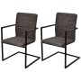 Cantilever dining chairs 2 units brown synthetic leather by vidaXL, dining chairs - Ref: Foro24-242284, Price: 185,94 €, Disc...