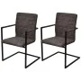 Cantilever dining chairs 2 units brown synthetic leather by vidaXL, dining chairs - Ref: Foro24-242284, Price: 180,11 €, Disc...