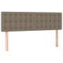 Cama box spring con colchón tela gris taupe 140x200 cm