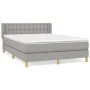 Box spring bed with light gray fabric mattress 140x190 cm by , Beds and slatted bases - Ref: Foro24-3130585, Price: 461,22 €,...