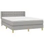 Box spring bed with light gray fabric mattress 140x190 cm by , Beds and slatted bases - Ref: Foro24-3130585, Price: 461,22 €,...
