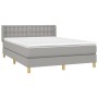 Cama box spring con colchón tela gris claro 140x190 cm de , Camas y somieres - Ref: Foro24-3130585, Precio: 480,22 €, Descuen...