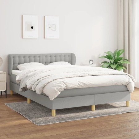 Boxspringbett mit hellgrauer Stoffmatratze 140x190 cm von , Betten und Lattenroste - Ref: Foro24-3127117, Preis: 487,46 €, Ra...