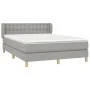 Box spring bed with light gray fabric mattress 140x190 cm by , Beds and slatted bases - Ref: Foro24-3127117, Price: 478,20 €,...