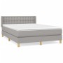Box spring bed with light gray fabric mattress 140x200 cm by , Beds and slatted bases - Ref: Foro24-3130593, Price: 433,20 €,...