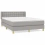 Box spring bed with light gray fabric mattress 140x200 cm by , Beds and slatted bases - Ref: Foro24-3130593, Price: 411,21 €,...