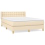 Box spring bed with cream fabric mattress 140x200 cm by , Beds and slatted bases - Ref: Foro24-3130598, Price: 456,81 €, Disc...