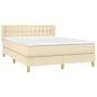 Box spring bed with cream fabric mattress 140x200 cm by , Beds and slatted bases - Ref: Foro24-3130598, Price: 441,32 €, Disc...