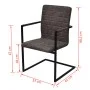 Cantilever dining chairs 2 units brown synthetic leather by vidaXL, dining chairs - Ref: Foro24-242284, Price: 180,11 €, Disc...
