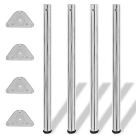 4 höhenverstellbare Tischbeine 870 mm in Chromfarbe von vidaXL, Tischbeine - Ref: Foro24-242143, Preis: 57,23 €, Rabatt: %