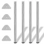 4 height-adjustable table legs 870 mm chrome color by vidaXL, Table legs - Ref: Foro24-242143, Price: 57,23 €, Discount: %