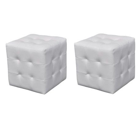 Taburetes cubo blancos de vidaXL, Mesitas de noche - Ref: Foro24-60739, Precio: 74,19 €, Descuento: %