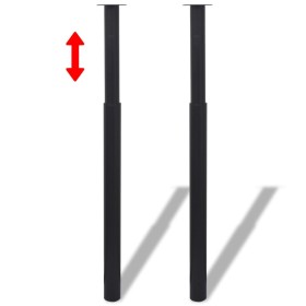 2x Patas de mesa telescópicas negro 710 mm-1100 mm