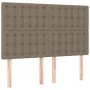 Box spring bed with mattress and LED lights taupe gray fabric 140x190 cm by , Beds and slatted bases - Ref: Foro24-3135753, P...
