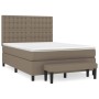 Box spring bed with taupe gray fabric mattress 140x190 cm by , Beds and slatted bases - Ref: Foro24-3136913, Price: 534,92 €,...