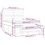 Box spring bed with black fabric mattress 140x190 cm by , Beds and slatted bases - Ref: Foro24-3137471, Price: 509,62 €, Disc...