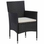 Set de bistró jardín 3 pzas ratán sintético madera maciza negro