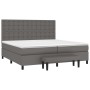 Cama box spring con colchón cuero sintético gris 200x200 cm de , Camas y somieres - Ref: Foro24-3137687, Precio: 774,55 €