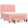 Box spring bed with pink velvet mattress 140x190 cm by , Beds and slatted bases - Ref: Foro24-3138024, Price: 611,67 €, Disco...