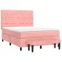 Box spring bed with pink velvet mattress 140x190 cm by , Beds and slatted bases - Ref: Foro24-3138024, Price: 582,87 €, Disco...