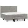Cama box spring con colchón terciopelo gris claro 200x200 cm de , Camas y somieres - Ref: Foro24-3137983, Precio: 709,63 €, D...