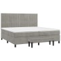 Box spring bed with light gray velvet mattress 200x200 cm by , Beds and slatted bases - Ref: Foro24-3137983, Price: 720,18 €,...