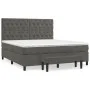 Box spring bed with dark gray velvet mattress 160x200 cm by , Beds and slatted bases - Ref: Foro24-3138032, Price: 585,00 €, ...