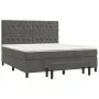 Box spring bed with dark gray velvet mattress 160x200 cm by , Beds and slatted bases - Ref: Foro24-3138032, Price: 585,00 €, ...