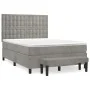 Box spring bed with light gray velvet mattress 140x190 cm by , Beds and slatted bases - Ref: Foro24-3138079, Price: 585,51 €,...