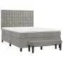 Box spring bed with light gray velvet mattress 140x190 cm by , Beds and slatted bases - Ref: Foro24-3138079, Price: 585,51 €,...