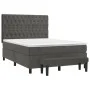 Box spring bed with dark gray velvet mattress 140x200 cm by , Beds and slatted bases - Ref: Foro24-3138026, Price: 525,67 €, ...