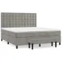 Box spring bed with light gray velvet mattress 160x200 cm by , Beds and slatted bases - Ref: Foro24-3138091, Price: 564,20 €,...