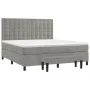 Box spring bed with light gray velvet mattress 160x200 cm by , Beds and slatted bases - Ref: Foro24-3138091, Price: 564,20 €,...