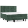 Cama box spring con colchón terciopelo verde oscuro 180x200 cm de , Camas y somieres - Ref: Foro24-3138100, Precio: 680,85 €,...