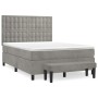 Boxspringbett mit hellgrauer Samtmatratze 140x200 cm von , Betten und Lattenroste - Ref: Foro24-3138085, Preis: 541,67 €, Rab...