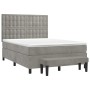 Boxspringbett mit hellgrauer Samtmatratze 140x200 cm von , Betten und Lattenroste - Ref: Foro24-3138085, Preis: 541,67 €, Rab...