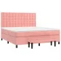 Box spring bed with pink velvet mattress 180x200 cm by , Beds and slatted bases - Ref: Foro24-3138102, Price: 596,40 €, Disco...